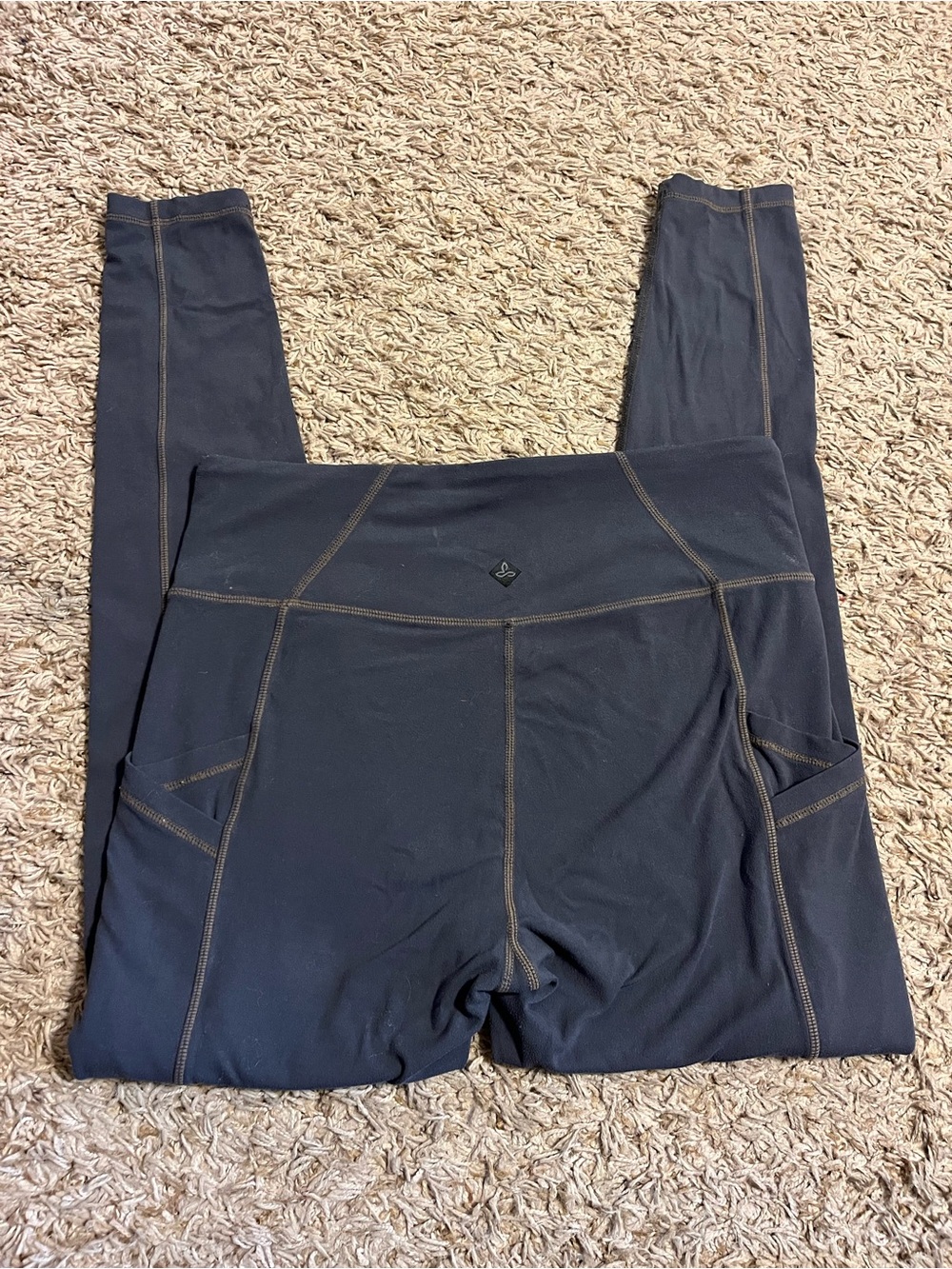 Prana High-Waist Black Athletic Leggings with Side Pockets